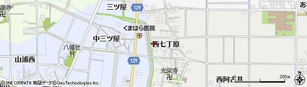 愛知県一宮市明地西七丁原11-1周辺の地図