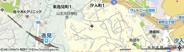 神奈川県横須賀市汐入町5丁目53周辺の地図