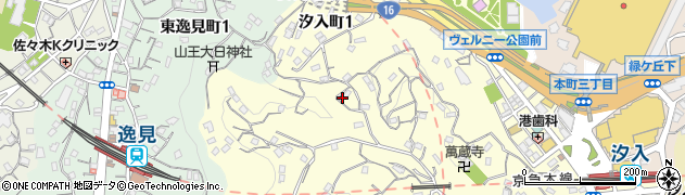 神奈川県横須賀市汐入町5丁目62周辺の地図