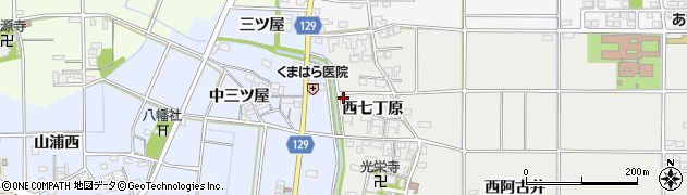 愛知県一宮市明地西七丁原11周辺の地図