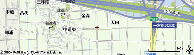 愛知県一宮市萩原町林野周辺の地図