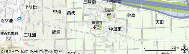 愛知県一宮市萩原町林野中道西周辺の地図