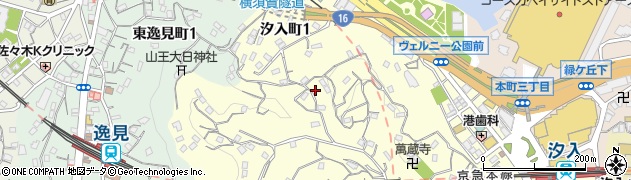 神奈川県横須賀市汐入町5丁目63周辺の地図