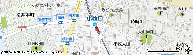 愛知県小牧市周辺の地図