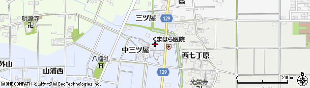 愛知県一宮市上祖父江（北三ツ屋）周辺の地図