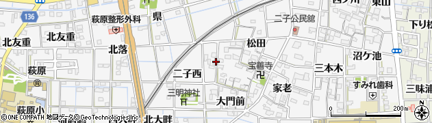 愛知県一宮市萩原町萩原二子西2368周辺の地図