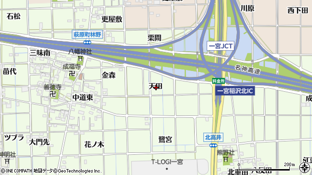 〒491-0361 愛知県一宮市萩原町林野の地図