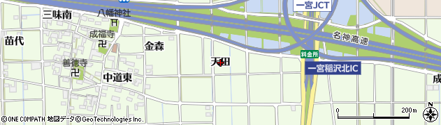 愛知県一宮市萩原町林野（天田）周辺の地図