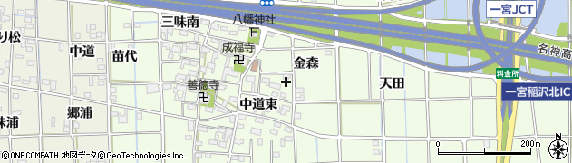 愛知県一宮市萩原町林野金森周辺の地図