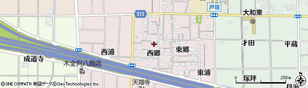 愛知県一宮市大和町戸塚（西郷）周辺の地図