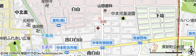 愛知県岩倉市中本町西葭原周辺の地図