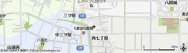 愛知県一宮市明地西七丁原28周辺の地図