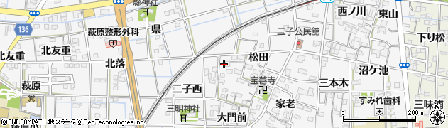 愛知県一宮市萩原町萩原松田11周辺の地図