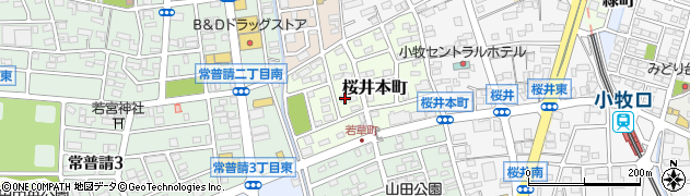 愛知県小牧市桜井本町周辺の地図
