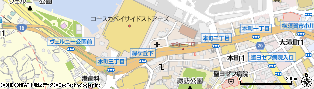 神奈川県横須賀市本町周辺の地図