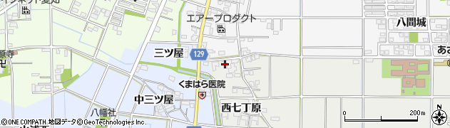 愛知県一宮市明地西七丁原3周辺の地図
