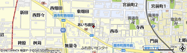 愛知県岩倉市西市町（東畑田）周辺の地図