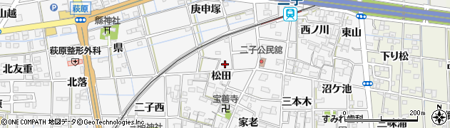 愛知県一宮市萩原町萩原松田44周辺の地図