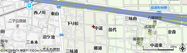 愛知県一宮市萩原町河田方中道40周辺の地図