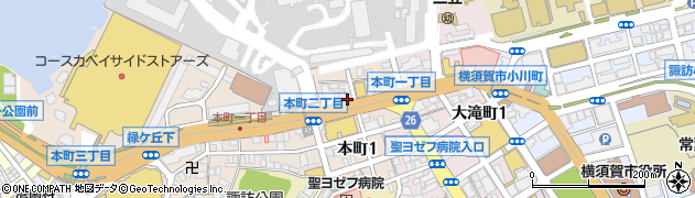 神奈川県横須賀市本町1丁目周辺の地図