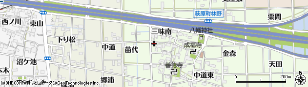 愛知県一宮市萩原町林野中道西4周辺の地図