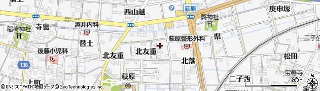愛知県一宮市萩原町萩原（友重）周辺の地図