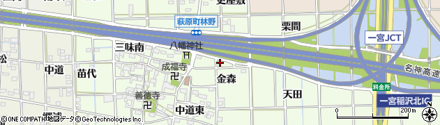 愛知県一宮市萩原町林野金森5周辺の地図
