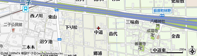 愛知県一宮市萩原町河田方中道20周辺の地図