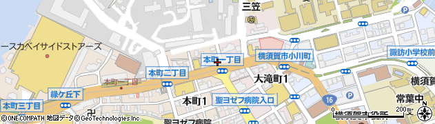 ニッポンレンタカー横須賀中央営業所周辺の地図