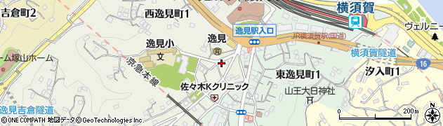海上自衛隊　横須賀地方総監部横須賀システム通信隊周辺の地図