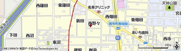 愛知県岩倉市西市町西野々56周辺の地図