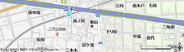 愛知県一宮市萩原町萩原東山周辺の地図