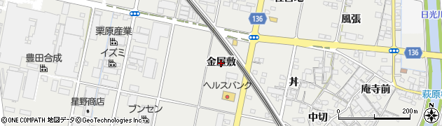 愛知県一宮市明地（金屋敷）周辺の地図
