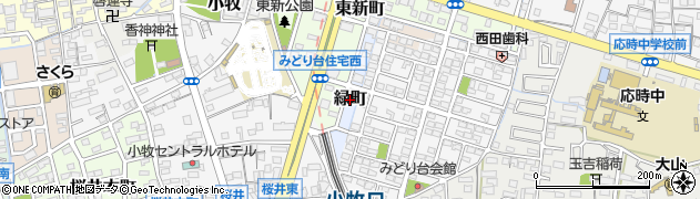 愛知県小牧市緑町周辺の地図