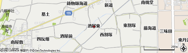 愛知県一宮市丹陽町重吉酒屋東周辺の地図