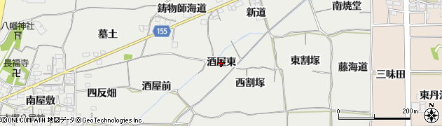 愛知県一宮市丹陽町重吉（酒屋東）周辺の地図