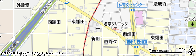 愛知県岩倉市鈴井町（下新田）周辺の地図