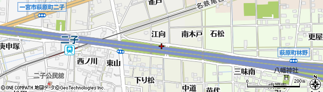 愛知県一宮市萩原町河田方富田境周辺の地図