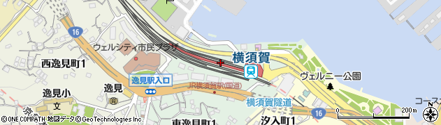 横須賀駅周辺の地図