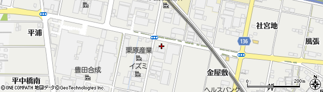 愛知県一宮市明地（東下城）周辺の地図