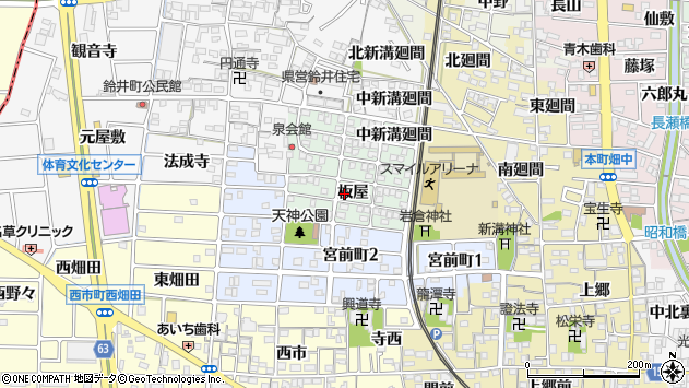 〒482-0045 愛知県岩倉市泉町の地図