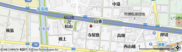 愛知県一宮市萩原町萩原寺屋敷25周辺の地図