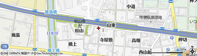 愛知県一宮市萩原町萩原寺屋敷1周辺の地図