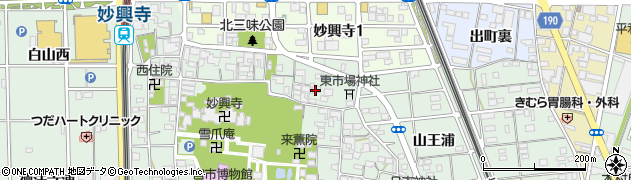 愛知県一宮市大和町妙興寺（権現浦）周辺の地図
