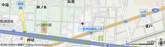 愛知県一宮市萩原町萩原（長池）周辺の地図