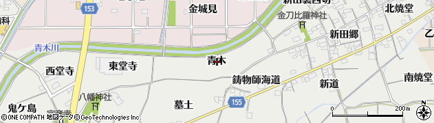 愛知県一宮市丹陽町重吉青木周辺の地図