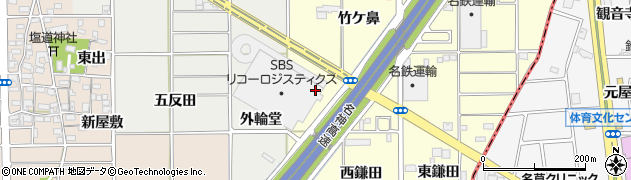 愛知県一宮市千秋町町屋比丘原周辺の地図