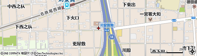愛知県一宮市大和町苅安賀東更屋敷周辺の地図