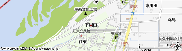 愛知県一宮市祐久（下川田）周辺の地図