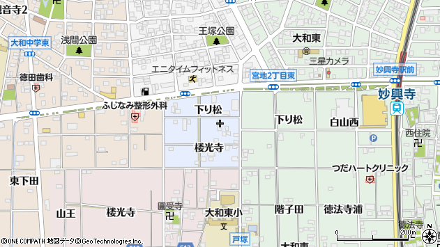 〒491-0847 愛知県一宮市大和町宮地花池の地図